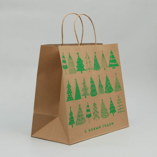 Пакет подарочный крафтовый Forest, 32 28 15 см - Дарите счастье фото 8