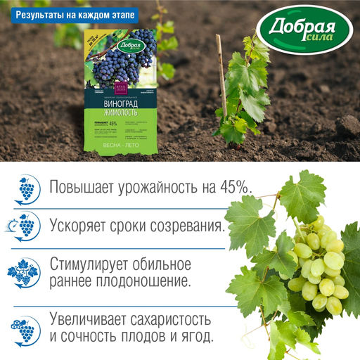 Компл. мин. удобр. "Добрая сила" Виноград-Жимолость, пак.0,9кг