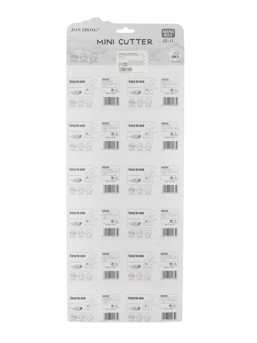 Цена за 5 шт. Нож канцелярский, лезвие 9 мм, МИНИ, блистер, корпус МИКС