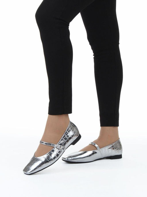 06-2009-5C GREY/SILVER Туфли женские (натуральная кожа)