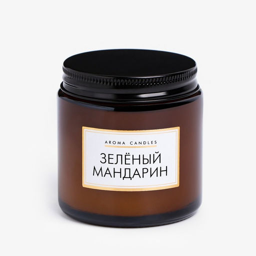 Ароматическая cвеча в банке «Зеленый мандарин», 6.2×6.2×6.5 см, 9 ч