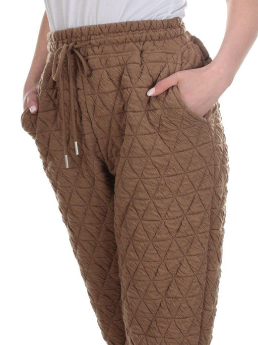 2780 BROWN Брюки спортивные зимние женские - Фабричный китай фото 4