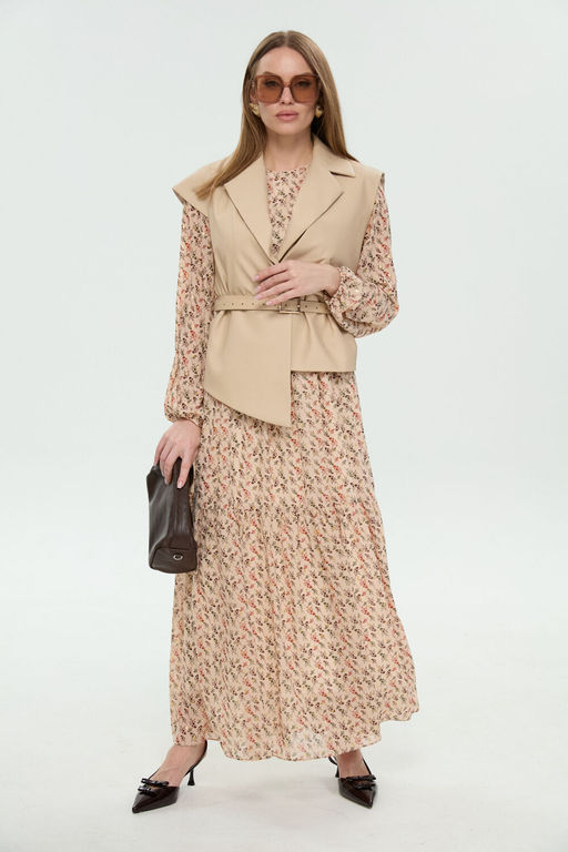 Костюм NIKVA н1045-1 крем-брюле и бежевый мультиколор