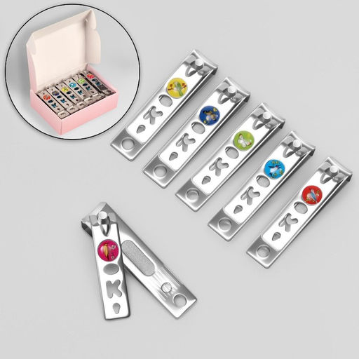 Цена за 12 шт. Кусачки книпсер маникюрные, с пилкой, 5.5 см, в коробке, МИКС - Qf фото 4