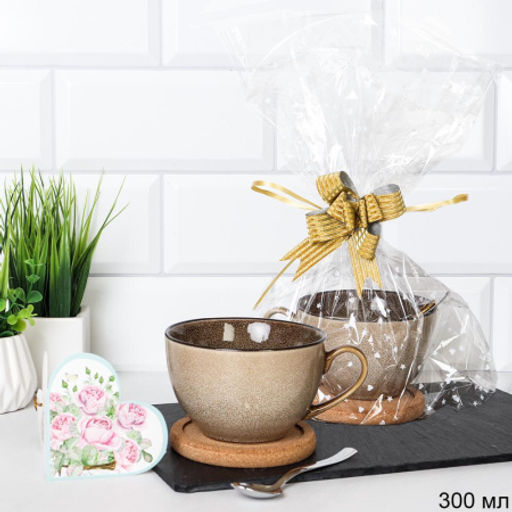 Кружка 300 мл Гранит с подставкой под горячее + ложка / WRF-270 /уп/ в подарочной упаковке/ АКЦИЯ