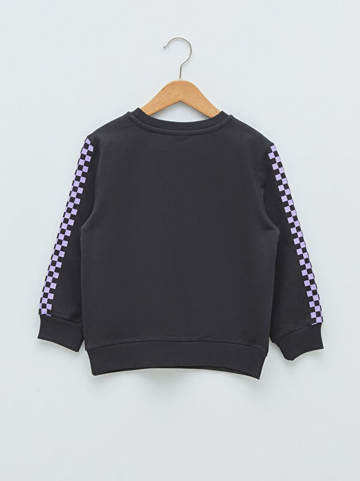 Bisiklet Yaka Bask?l? Uzun Kollu K?z ?ocuk Sweatshirt - Waikiki фото 2