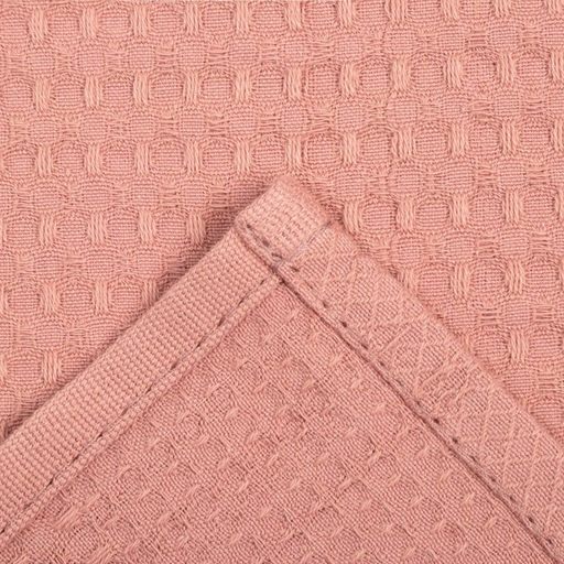 Набор кухонных полотенец Доляна, цвет пудровый, 35х60см-2шт, 100% хл, вафля, 220 гр/м2  фото 4