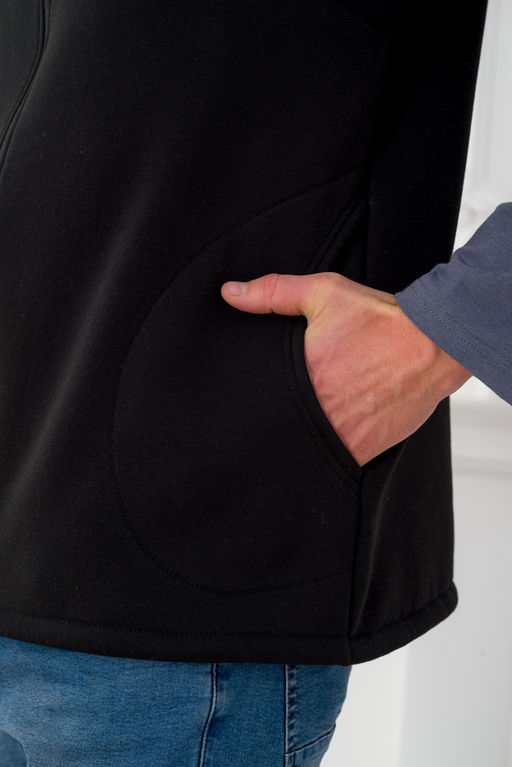 Жилет мужской из футера 3-х нитка черный - Амадэль фото 6