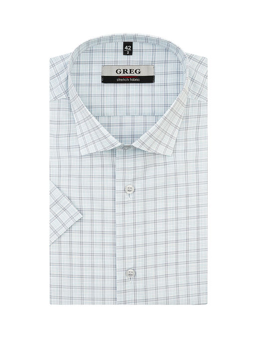 Сорочка мужская короткий рукав GREG 235/107/8739/Z STRETCH  фото 3