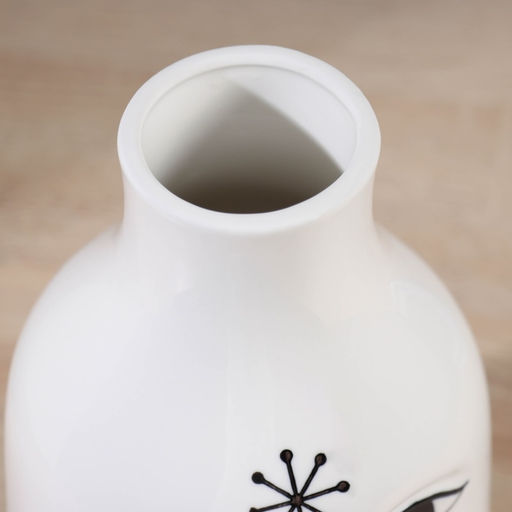 Ваза для цветов «Пикассо», снежинка, ручная роспись, 21×11 см, керамика, чёрно-белая