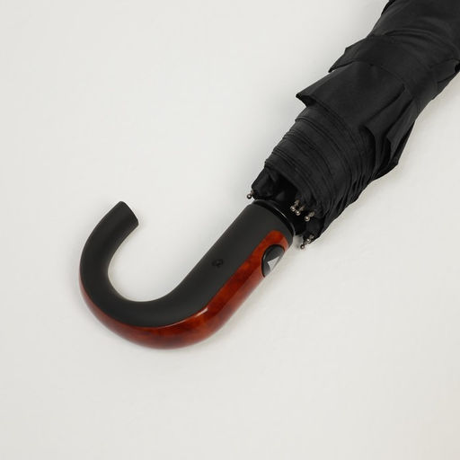 Зонт полуавтоматический Strong, прорезиненная ручка, 3 сложения, 8 спиц, R = 48 см, цвет чёрный - Simaland фото 4