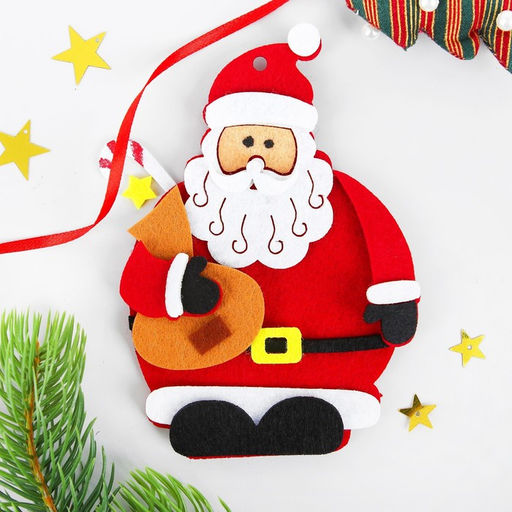 Ёлочная игрушка из фетра Дедушка мороз, своими руками, набор для творчества