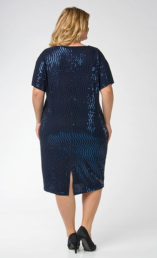 Роскошное женское платье свободного силуэта из трикотажа с пайетками - Ckc collections фото 3