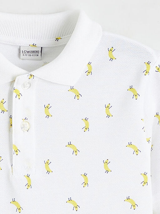 Polo Yaka Bask?l? Erkek ?ocuk Ti??rt