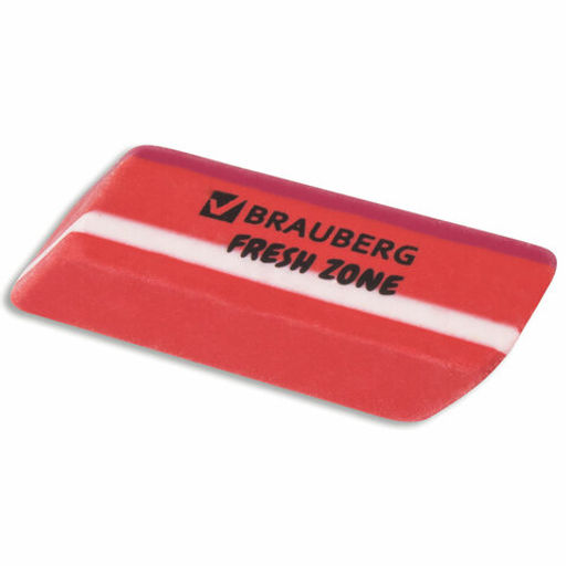 Цена за 3шт. Ластик большой BRAUBERG "Fresh Zone" цвет ассорти, прямоугольный, скошенный