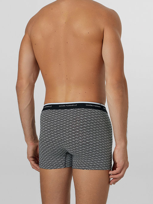 Цена за 2 штуки! Трусы боксеры мужские черные с узором - Mark formelle фото 3