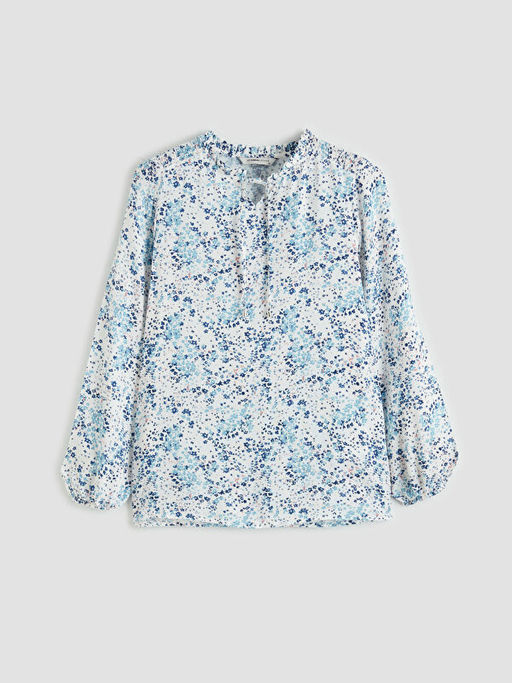 Ba?lamal? Yaka Desenli Bluz