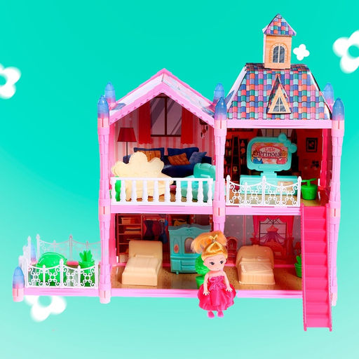 Кукольный домик «Сказочная жизнь на вилле» с куклой, питомцами и аксессуарами