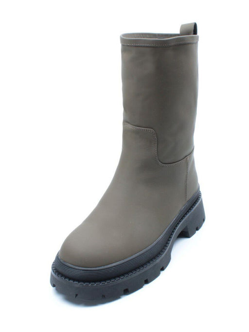 04-C188M Ботинки зимние женские (натуральная кожа (нубук) натуральный мех) - Фабричный китай фото 5