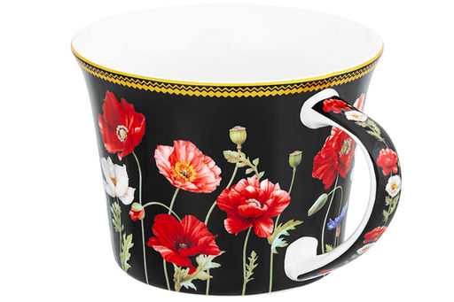 Чайн. пара 2 пр. 270 мл 12,5*9,5*7 см  Маки на черном NEW BONE CHINA - Elan gallery фото 16