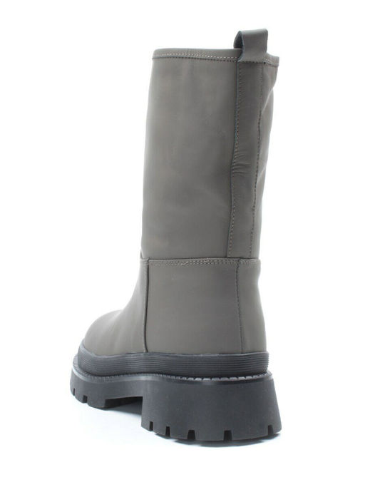 04-C187M Ботинки зимние женские (натуральная кожа (нубук) натуральный мех)