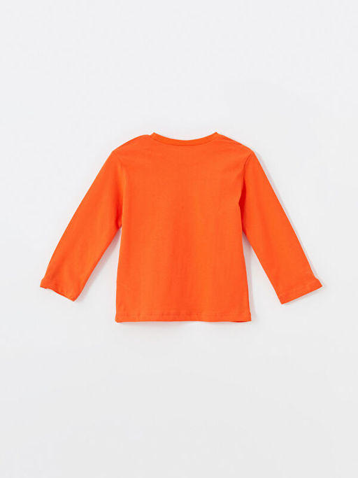 Bisiklet Yaka Uzun Kollu Bask?l? Erkek Bebek Ti??rt - Waikiki фото 2