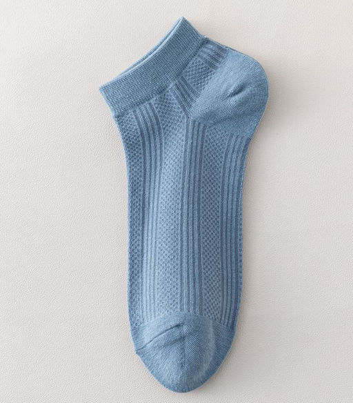 Короткие носки р.40-45 Перфорация Полоски Сине-серые - Krumpy фото 4