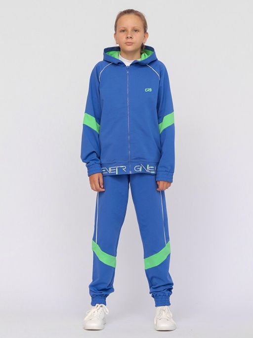 CRB wear/!CWJG 90116-42 Костюм для девочки (толстовка, брюки),синий/Ex.Cherubino