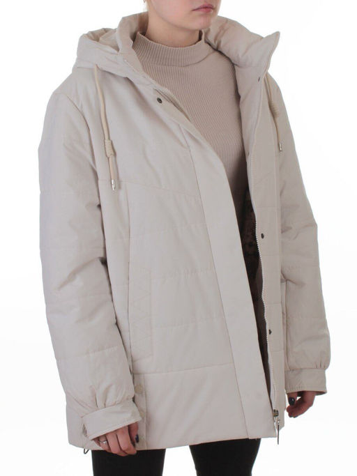 B-552 LT. BEIGE Куртка демисезонная женская (100 гр. холлофайбер)