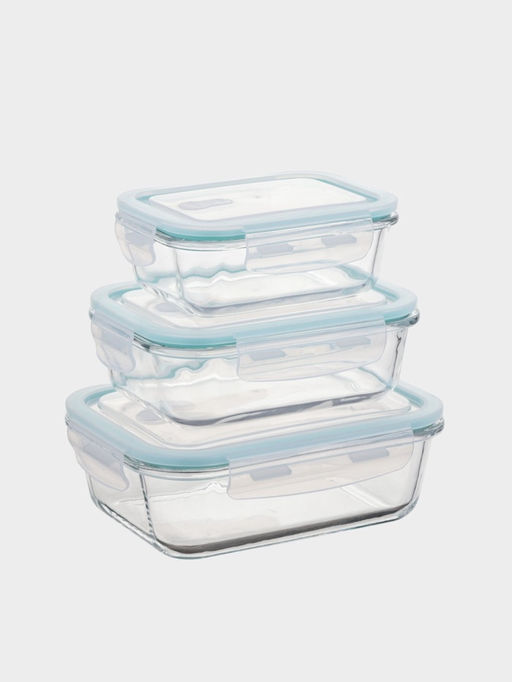 Набор контейнеров, 3 шт.: 410/690/1040 мл, стекло, прозрачный