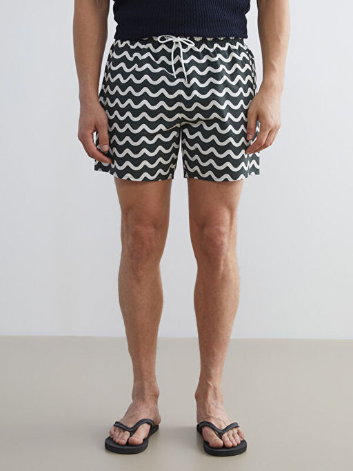 K?sa Boy Desenli Erkek Deniz ?ortu