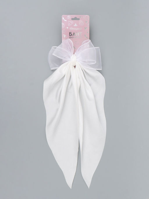 Бант для волос на заколке с лентами, белый, Принцессы