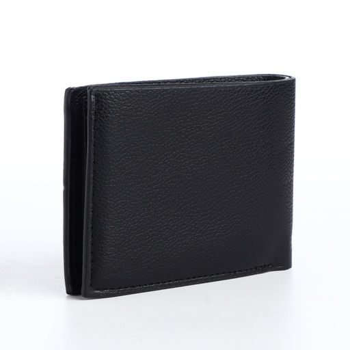 Портмоне мужское без застёжки, отдел для карт, монет, чёрное