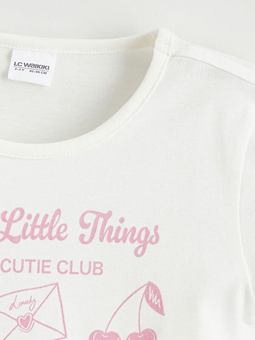 Bask?l? K?z ?ocuk ?ortlu Pijama Tak?m?