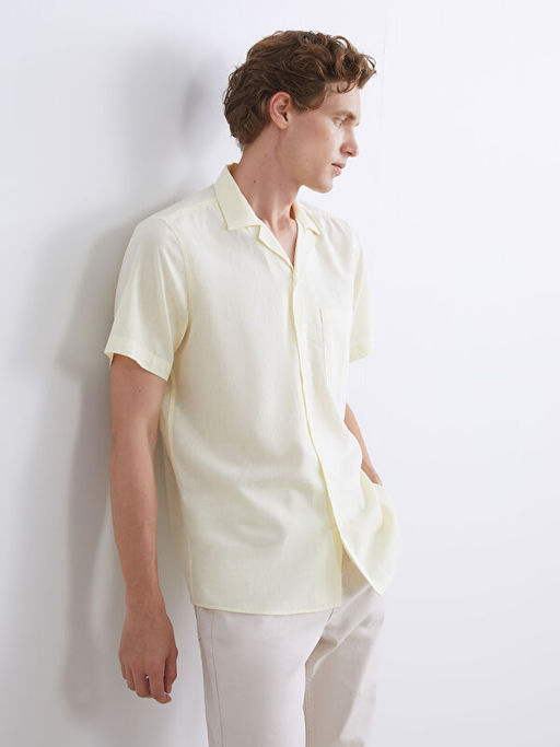 Regular Fit K?sa Kollu Poplin Erkek G?mlek