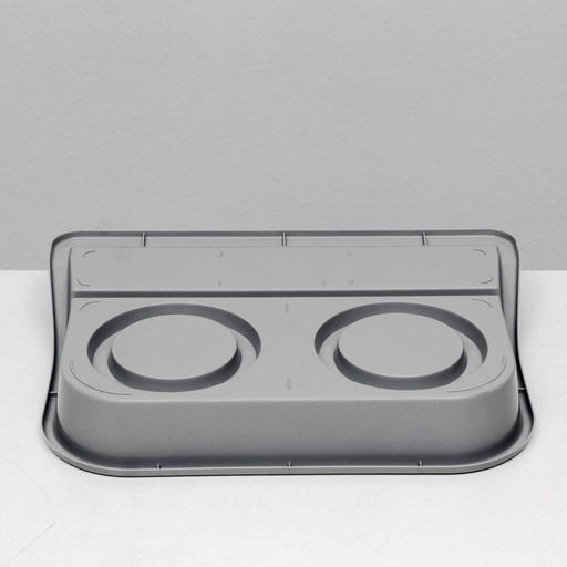 Миски с лотком Феликс 0,3 л, 41 x 30 x 6 см, серый лоток, белые миски - Пижон фото 6