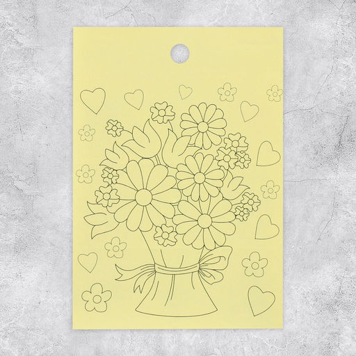 Цена за 10 шт. Наклейки детские для подарков и цветов «Букет цветов», c раскраской на обороте, 11×15.5 см