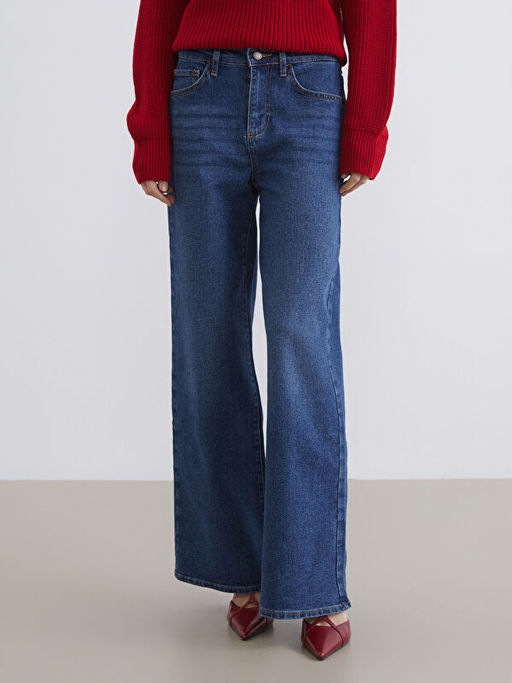 Wideleg Kad?n Jean Pantolon