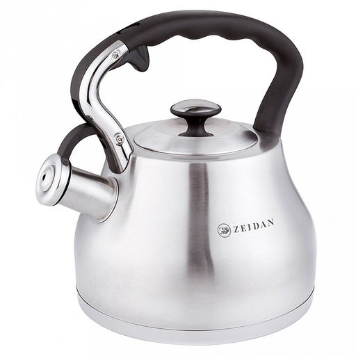 "Zeidan" Чайник из нержавеющей стали 3,0л, со свистком, 3-x слойное капсулированное индукционное дно, курковый механизм, матовая полировка корпуса, фиксированная комбинированная ручка, подарочная коробка (Китай) Подходит для всех видов плит, включая