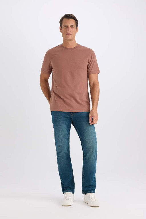 New Regular Fit Bisiklet Yaka Basic Duz K?sa Kollu Tisort - Defacto фото 3