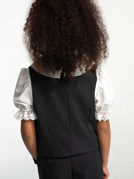 Серый школьный жилет для девочки Mooriposh, модель 1120 фото 6