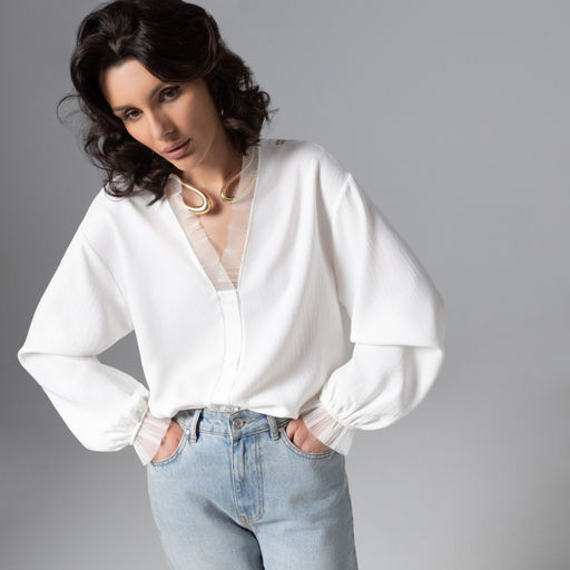 Рубашка нарядная Моя аура  люкс (белая) - Charutti фото 3