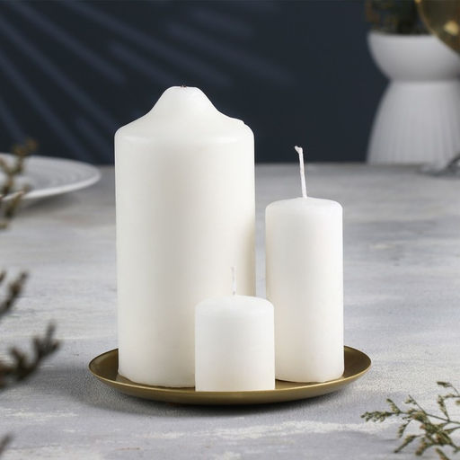 Подсвечник плоский «Чашка», металл, 14×14 см, под золото