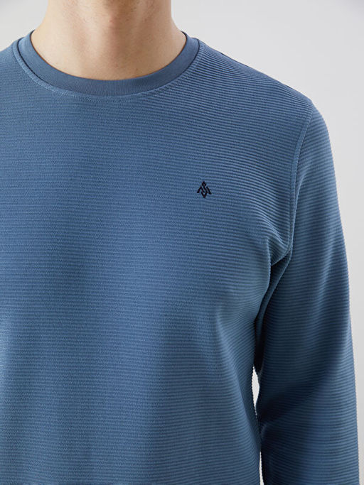 Bisiklet Yaka Uzun Kollu Bask?l? Erkek Sweatshirt - Waikiki фото 3