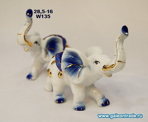Статуэтки Слоны 2 штуки 11х10 см / W135 /уп 80/ - Галеонтрейд фото 2
