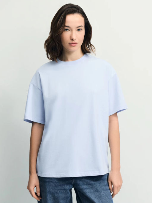 Базовая футболка оверсайз из хлопка / Zarina  фото 3