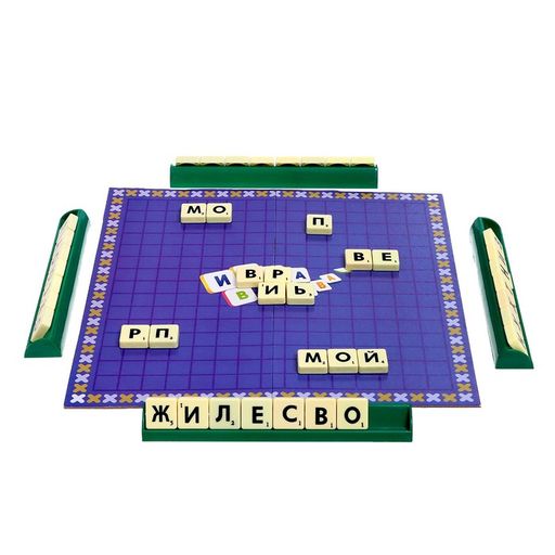 Настольная игра на эрудицию Игра в слова: скрабл, поле, подставки, мешок, буквы - Лас играс kids фото 2