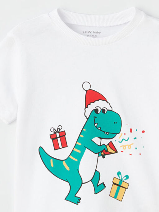 Bisiklet Yaka Bask?l? Erkek Bebek Ti??rt