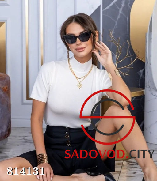 Водолазка однотонная с коротким рукавом - Bruno фото 2