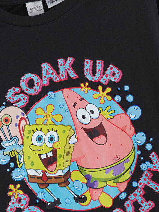 Bisiklet Yaka S?nger Bob Bask?l? K?z ?ocuk Ti??rt